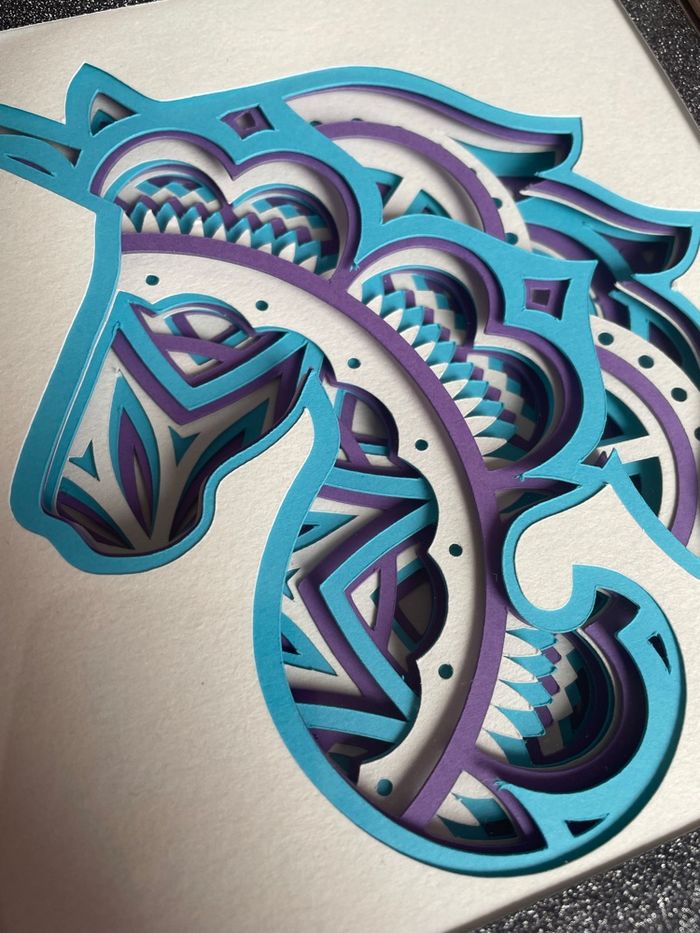 Cadre 3D Licorne mandala - photo numéro 3