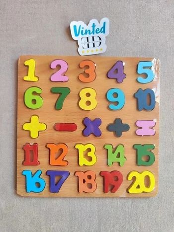 Puzzle en bois éducatif nombres et couleurs