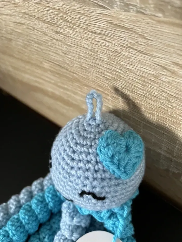 🐙 Pieuvre apaisante pour bébé prématuré fait main 💙 Prématuré, jusqu'à 44cm Neuf avec étiquette - photo numéro 2