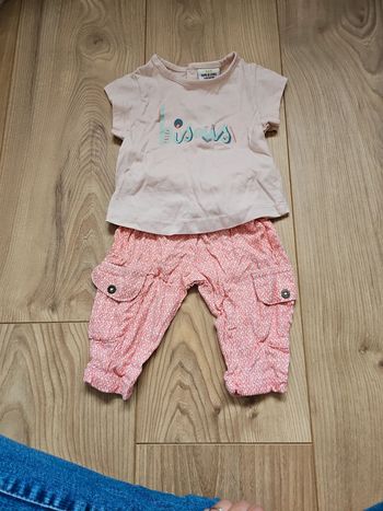 Tee shirt et pantalon fluide 3 mois fille