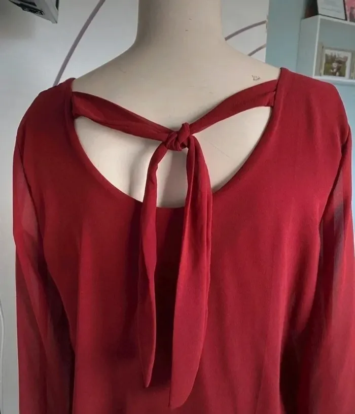 Blouse Jade & me bordeaux taille S - photo numéro 2