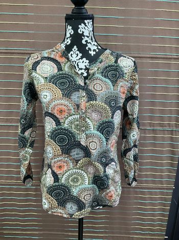 Chemise imprimée marron kaki