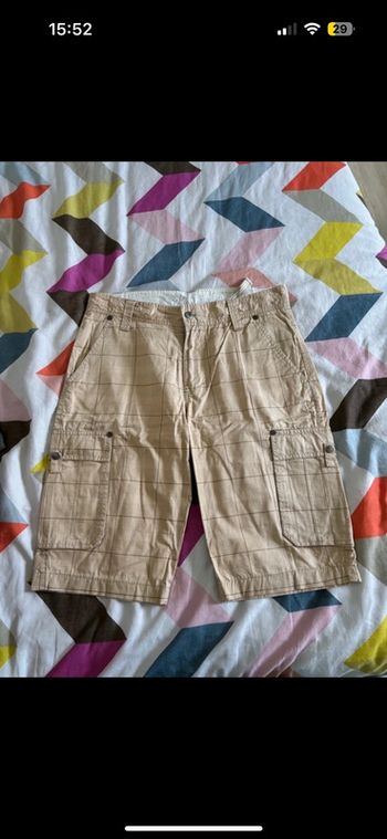 Short beige à carreaux RMS26