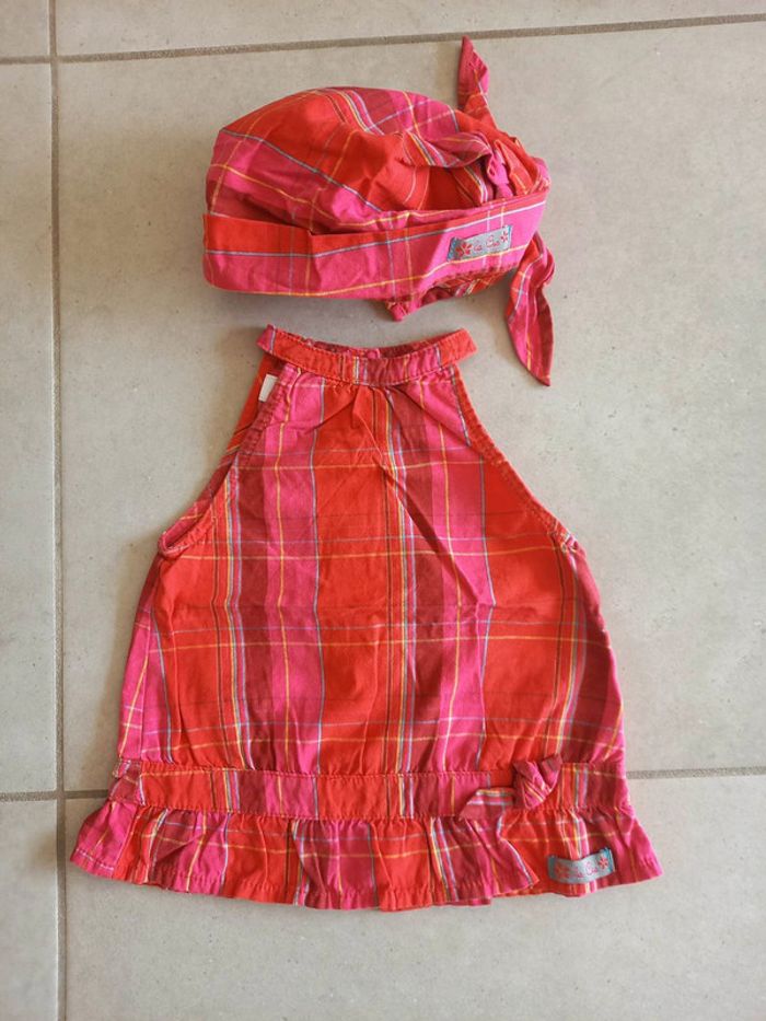 Blouse + fichu rouge La Cie des Petits Fille 12 mois - photo numéro 2