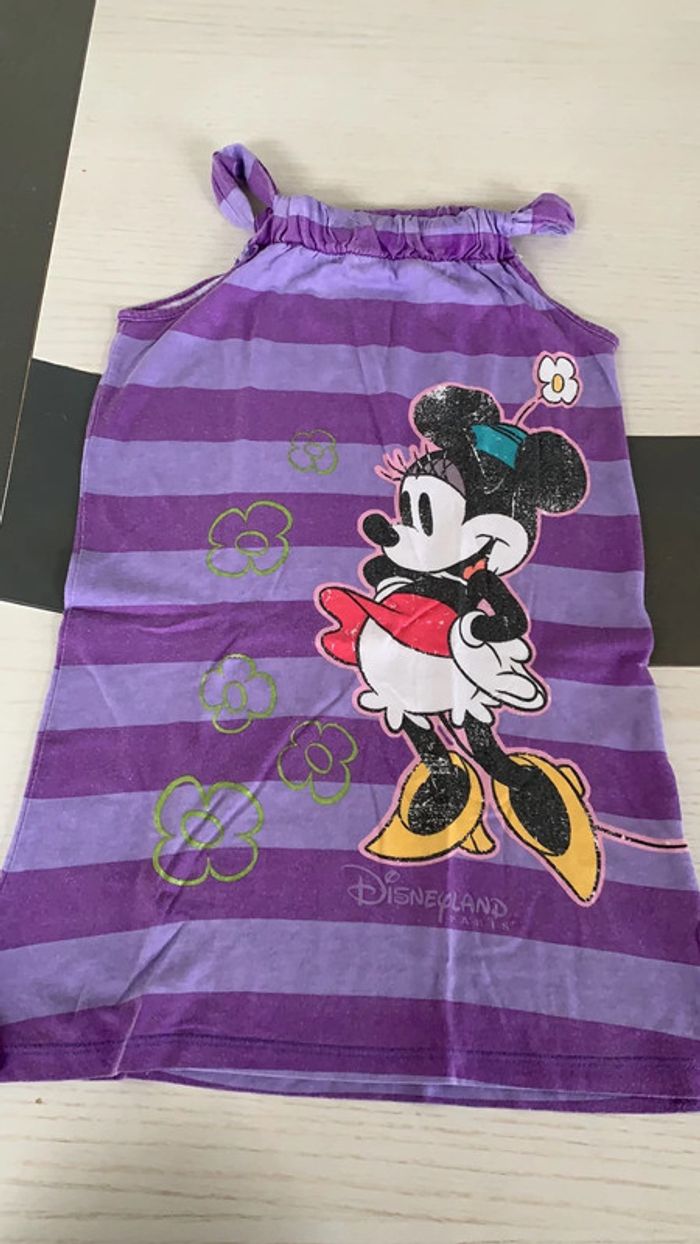 Robe bretelles rayée violette 8 ans Minnie Disney - photo numéro 2