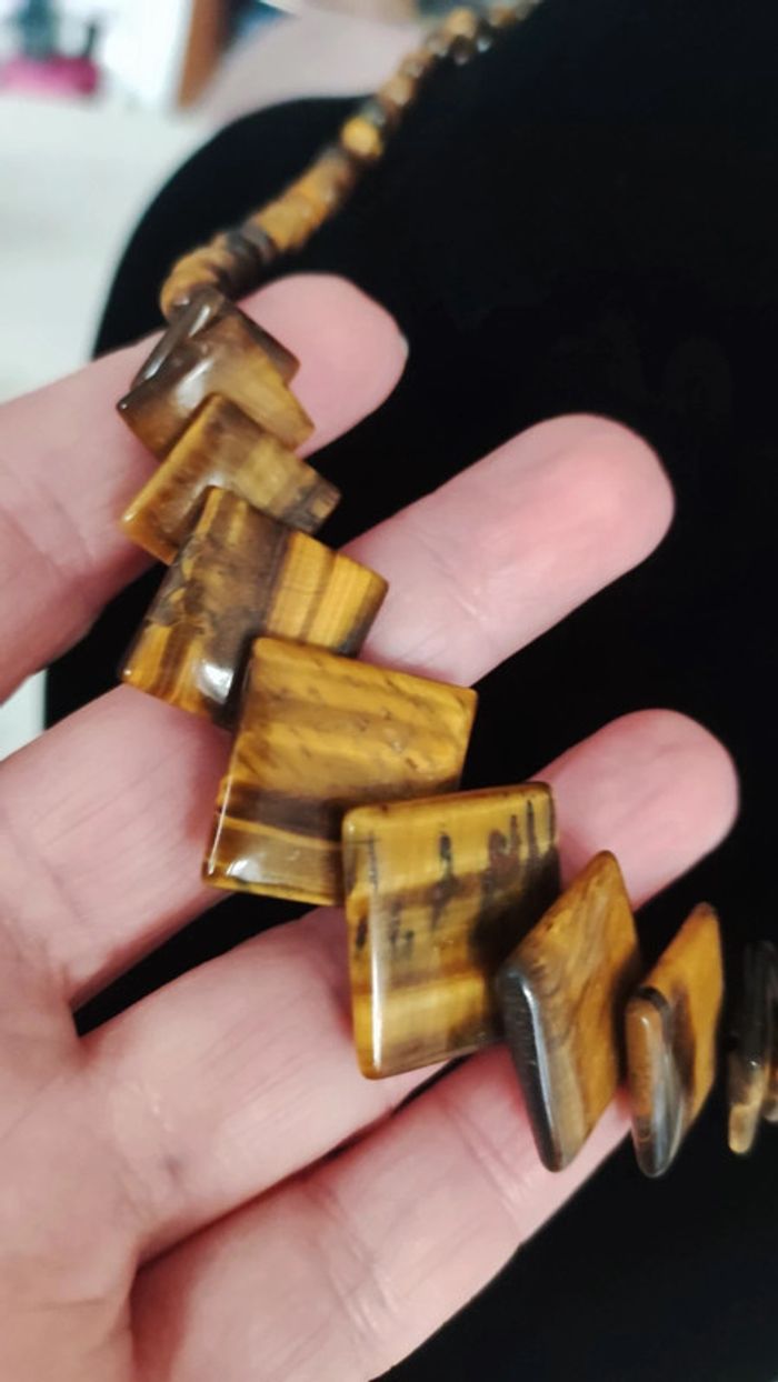 Collier en perles oeil de tigre - photo numéro 3