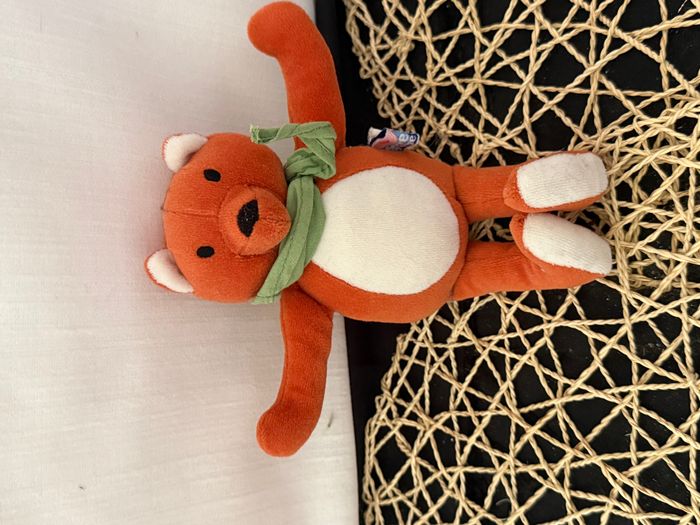 SUCRE D'ORGE DOUDOU RENARD ORANGE HOCHET FOULARD VERT - photo numéro 3
