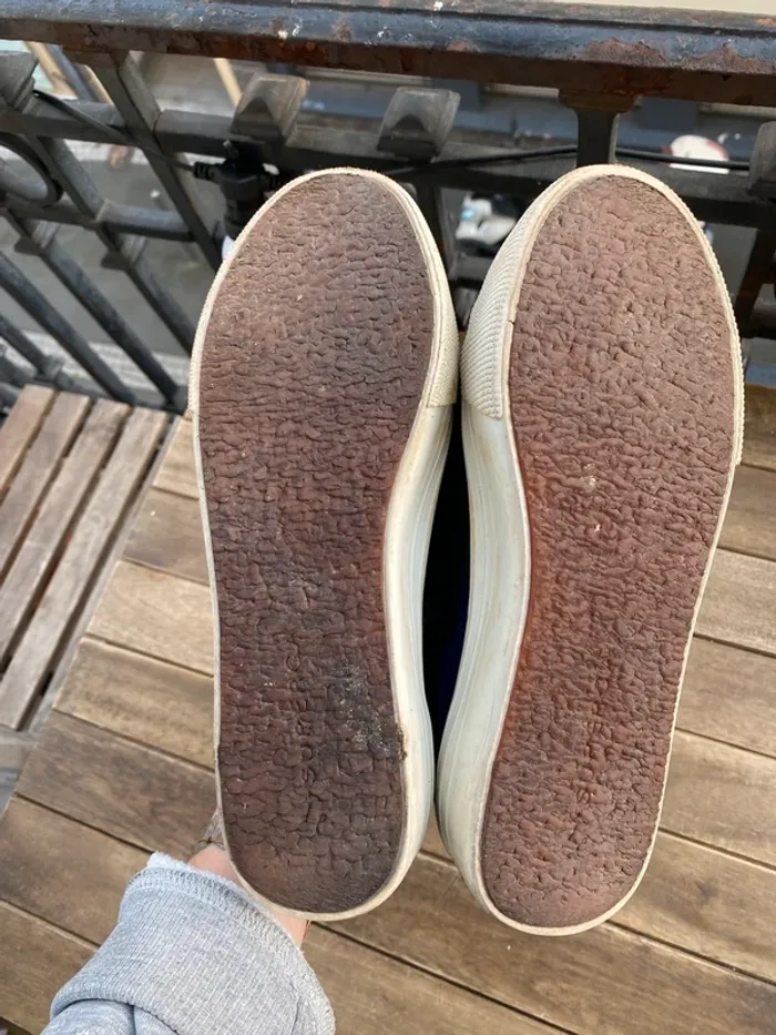 Superga compensées velours bleu - photo numéro 5