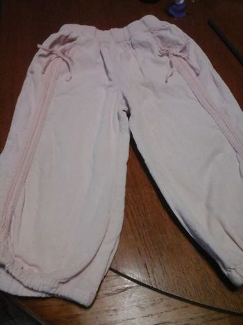 Pantalon velours rose 24M