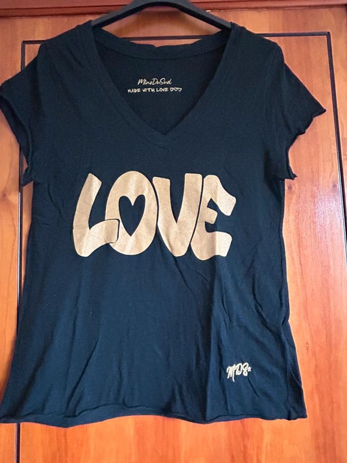 T-shirt noir col v Mino du Sud 38-40