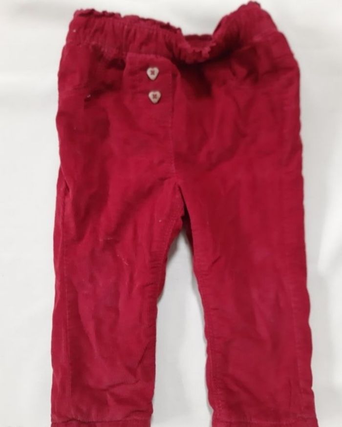 Pantalon en velours fille rouge bordeaux - Tape à l'Œil - 9 mois - photo numéro 2