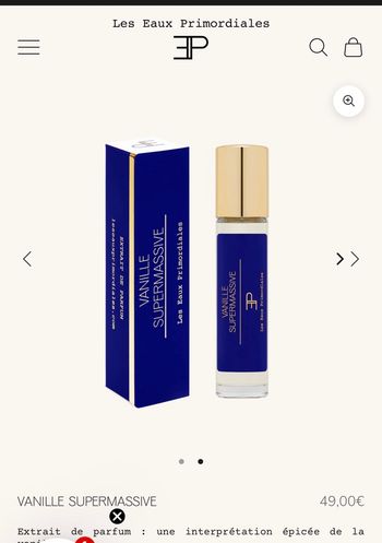 Parfum les eaux primordiales vanille supermassive 11ml