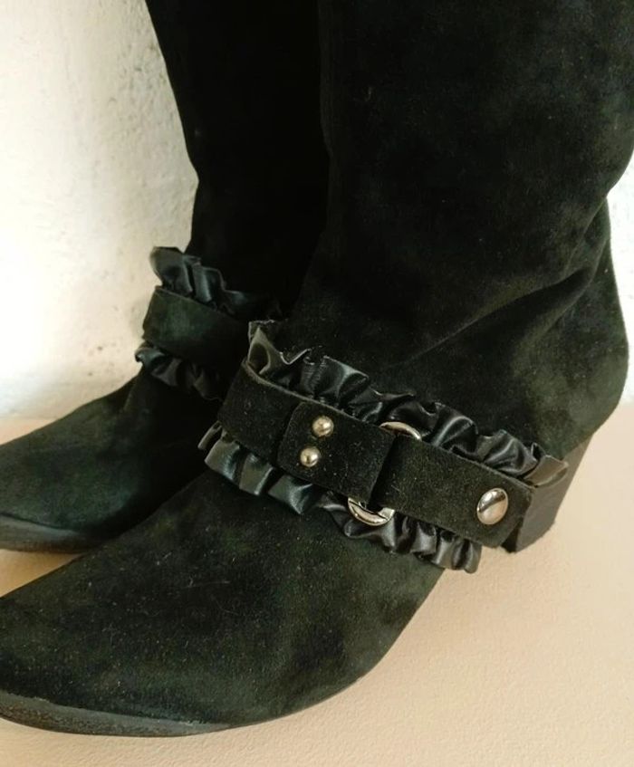 🖤 Bottes en daim noir Rosemétal – Chic & vintage – Taille 37.5 - photo numéro 3