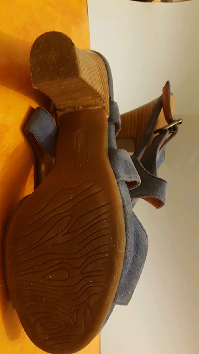 Chaussures à talon bleu en cuire laureana - photo numéro 3