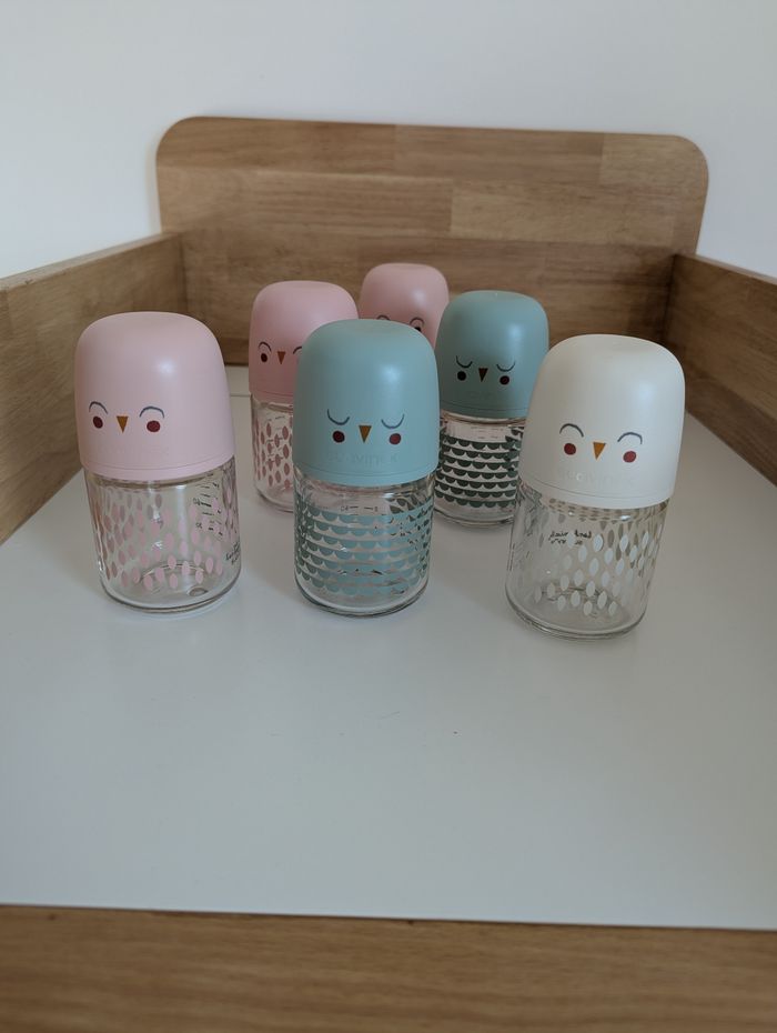 6 biberons en verre