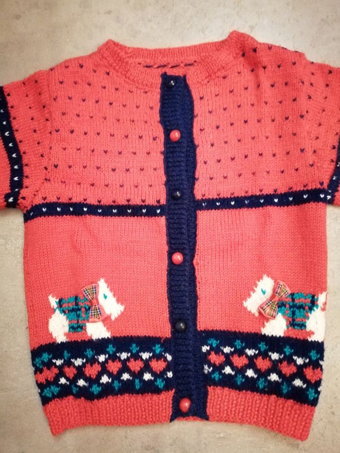 Gilet tricoté main 4/8 ans - photo numéro 2