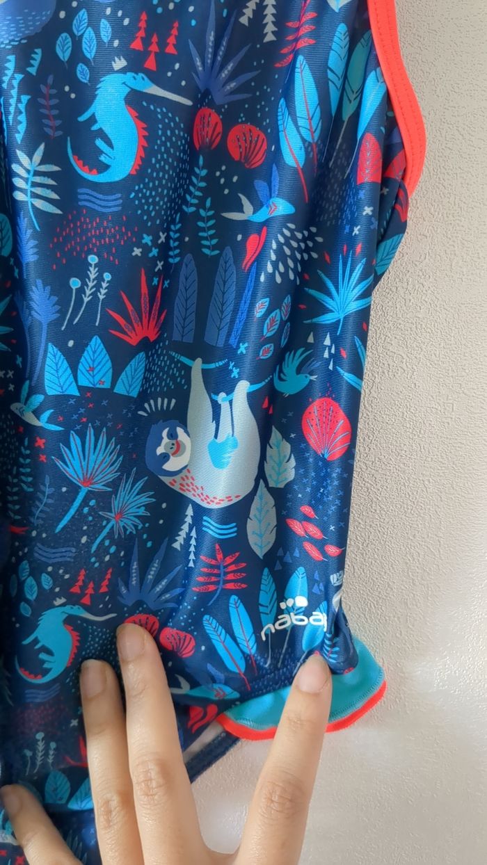 Maillot de bain nabaiji bleu à volants 2 ans - photo numéro 3