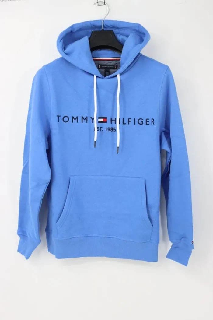 Sweat à capuche Homme ou Femme Tommy Hilfiger bleu – Taille S (taille petit)