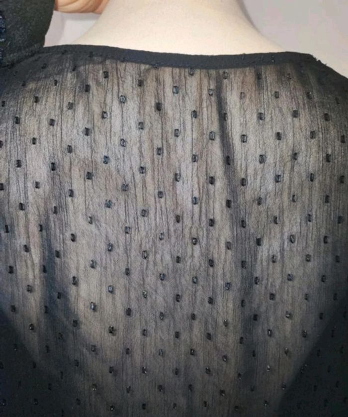 💎haut crop top sexy bohème noir Point scintillant taille unique xs s m femme - photo numéro 6