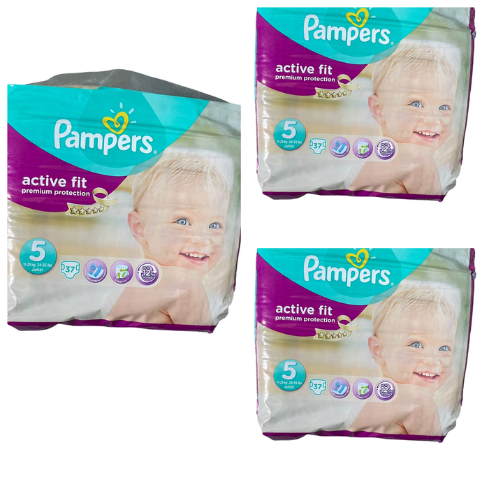 Lot de 111 Couches Pampers Active fit Premium protection 11-25 kg kg Taille 5 Neuf