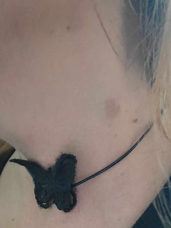 Collier schoker papillon noir - photo numéro 4