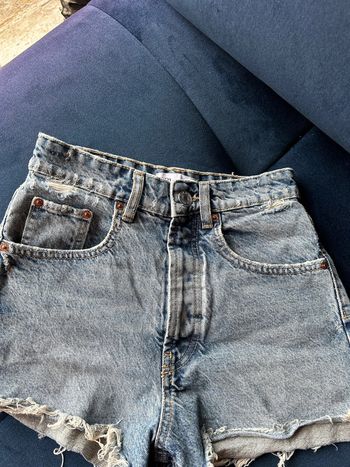 Short en jean taille haute Zara