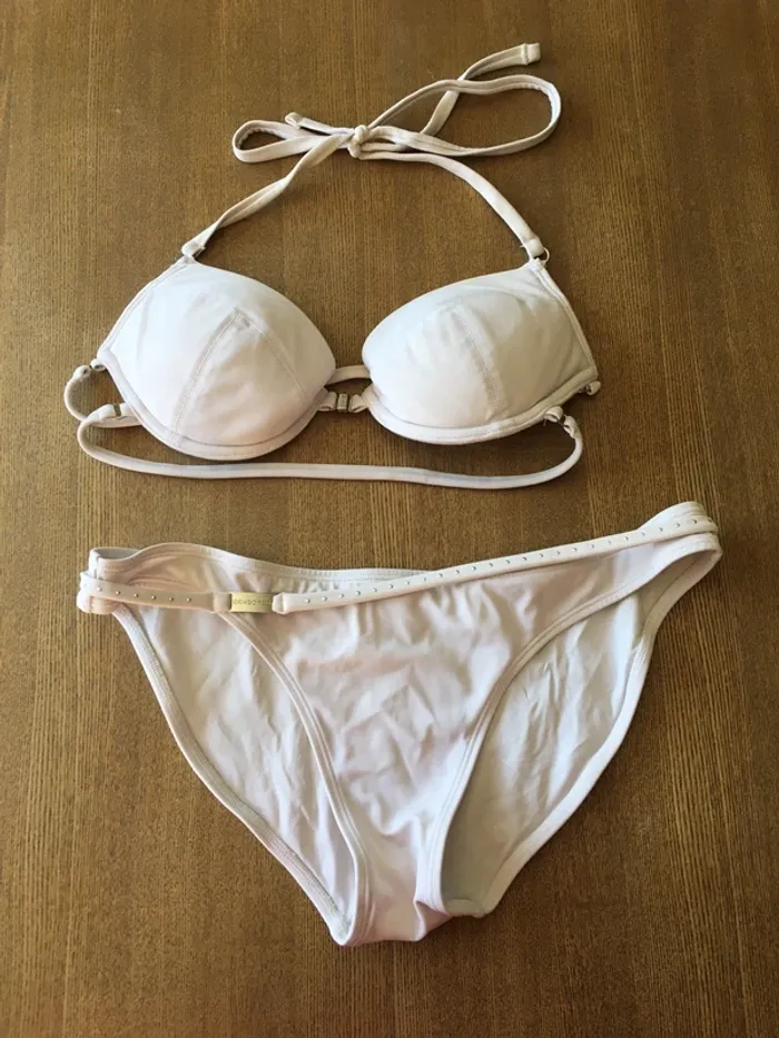 Bikini blanc strass