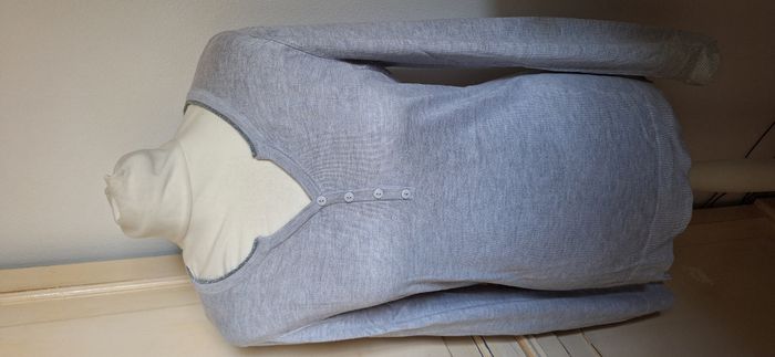 Pull gris sérigraphié Paris NY London taille M