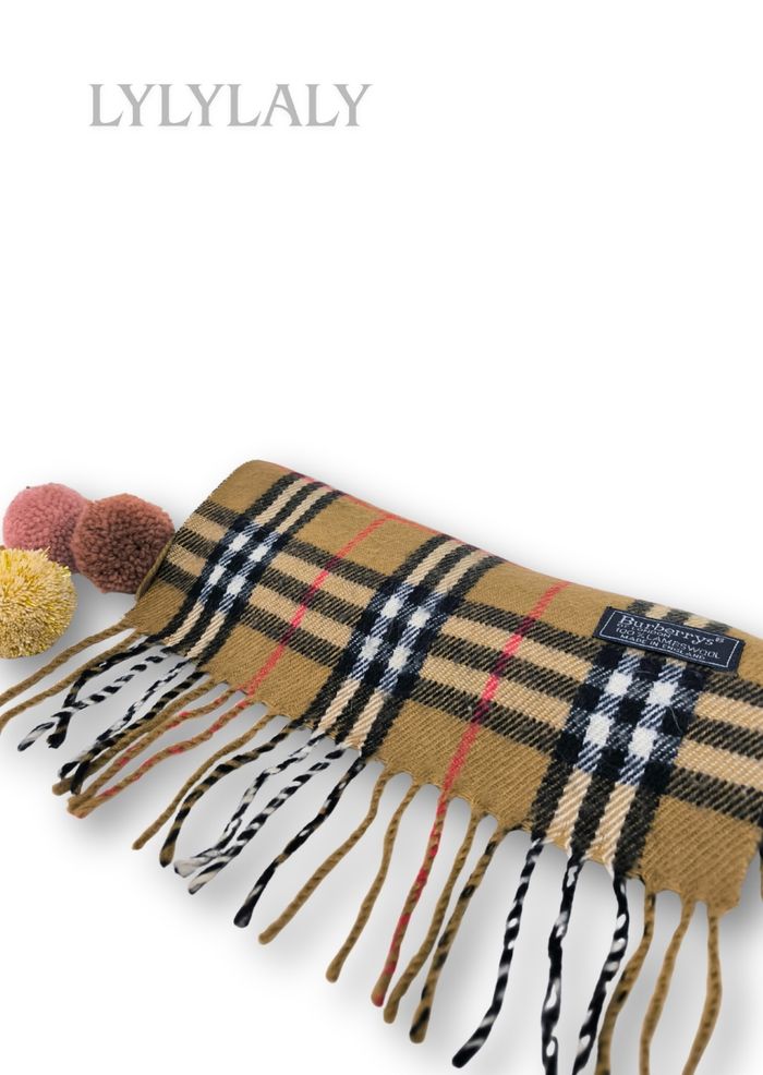 🧣 Écharpe vintage Burberrys of London en pure laine d’agneau – motif camel classique - photo numéro 3