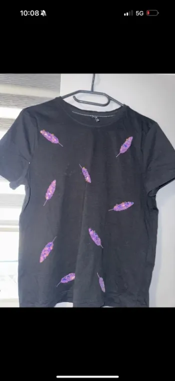 Tshirt noir mauve taille M Only