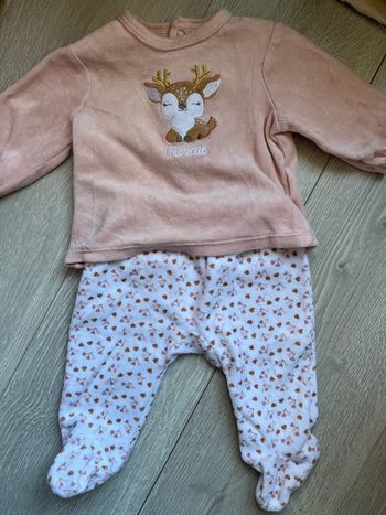Pyjama 2 pièces Mes Petits Cailloux - "Bichette" - 3 mois
