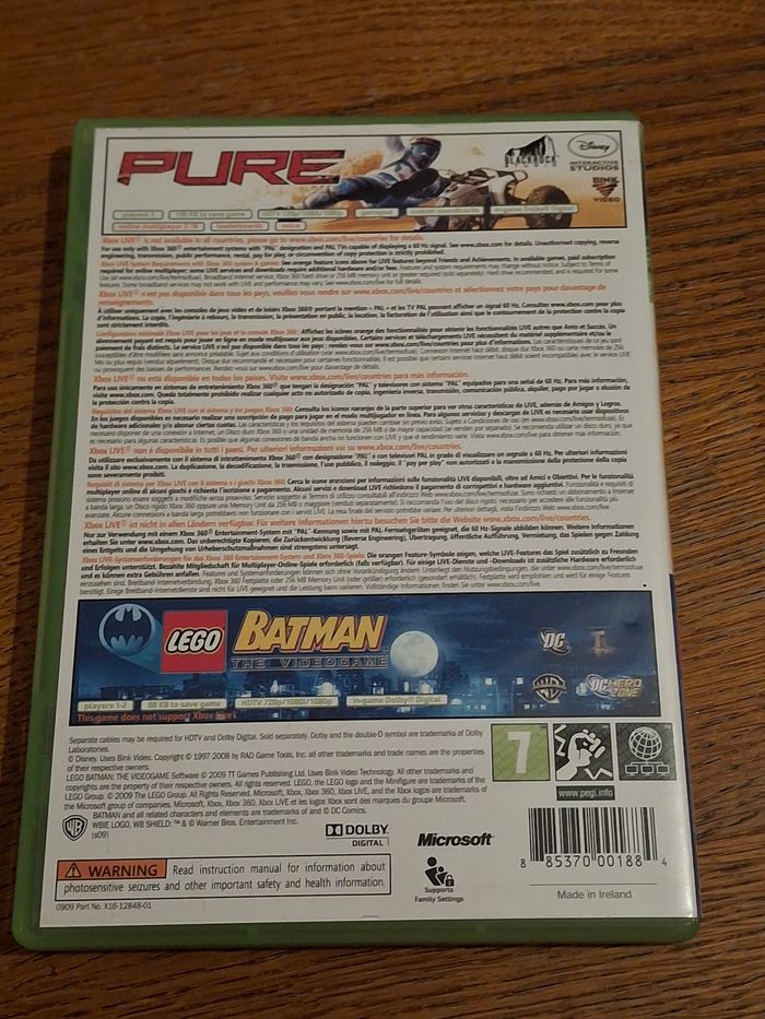 Jeu xbox 360 pure et lego batman the videogame - photo numéro 2