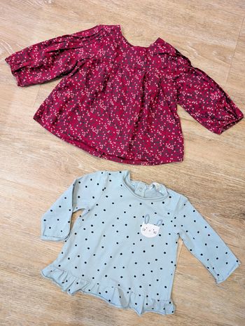 Lot 2 hauts 6 mois bébé fille 