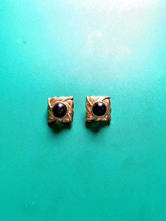 Boucles d'oreilles avec perles agate vintage - photo numéro 7