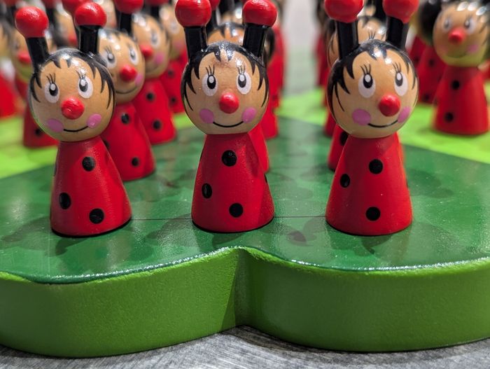 Solitaire coccinelles ULYSSE bois trèfle - photo numéro 3