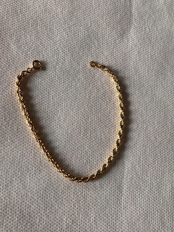 Bracelet vintage plaqué or maille serrée - photo numéro 4