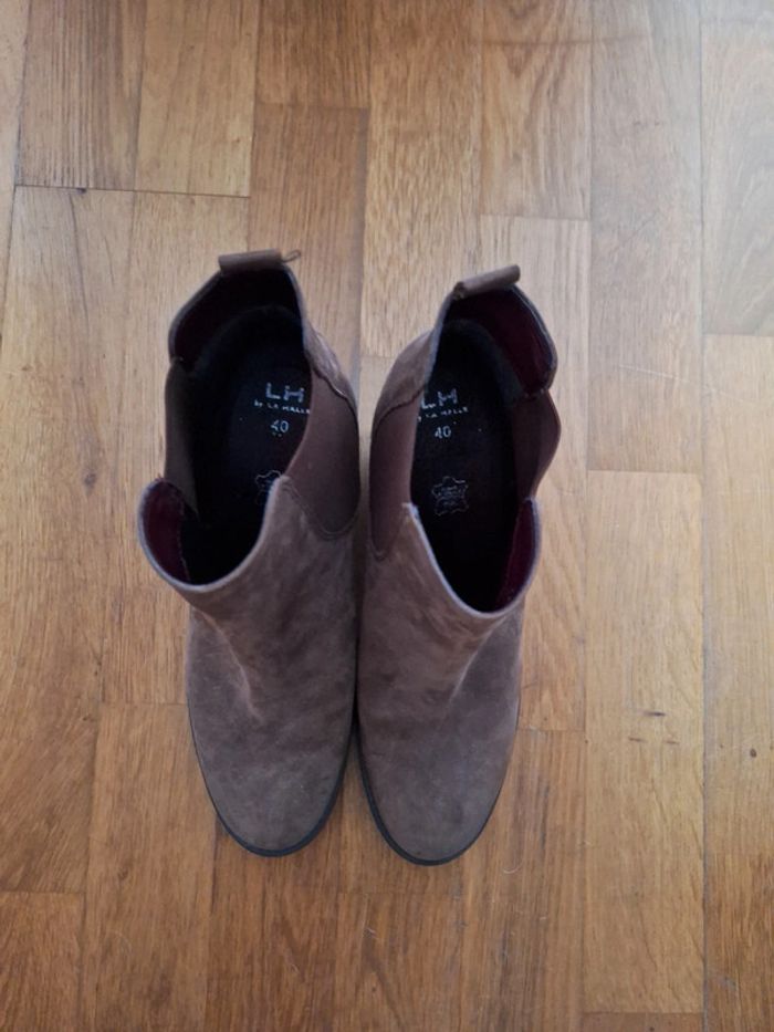 Bottines marrons façon daim - photo numéro 3