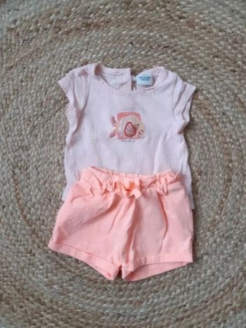 Tenue tee-shirt et short Tape à l'oeil 3 mois