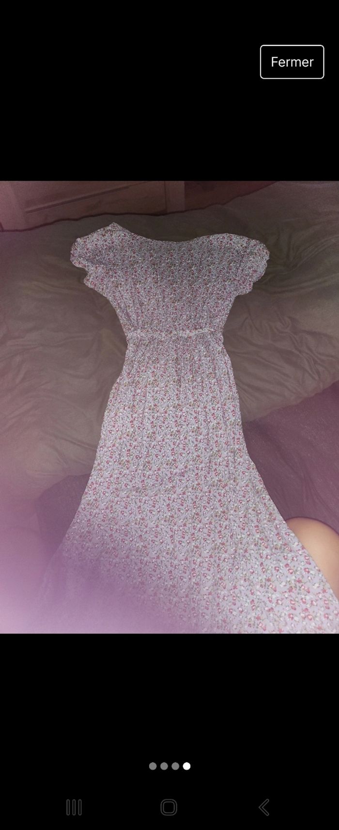 Robe longue lila à fleur - photo numéro 4
