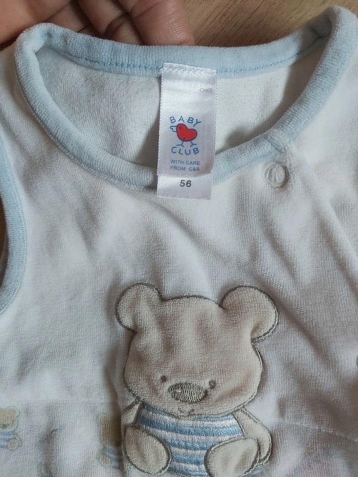 Grenouillère/pyjama sans manches garçon Baby Club 1 mois en très bon état (78) - photo numéro 2