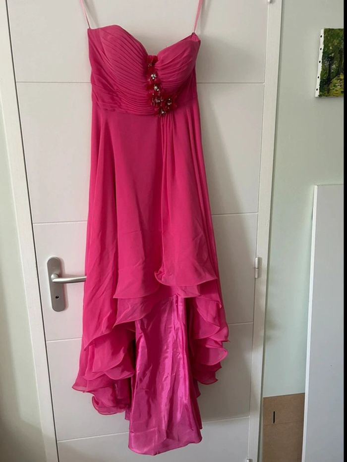 Robe bustier longue fluide rose T38 - photo numéro 2