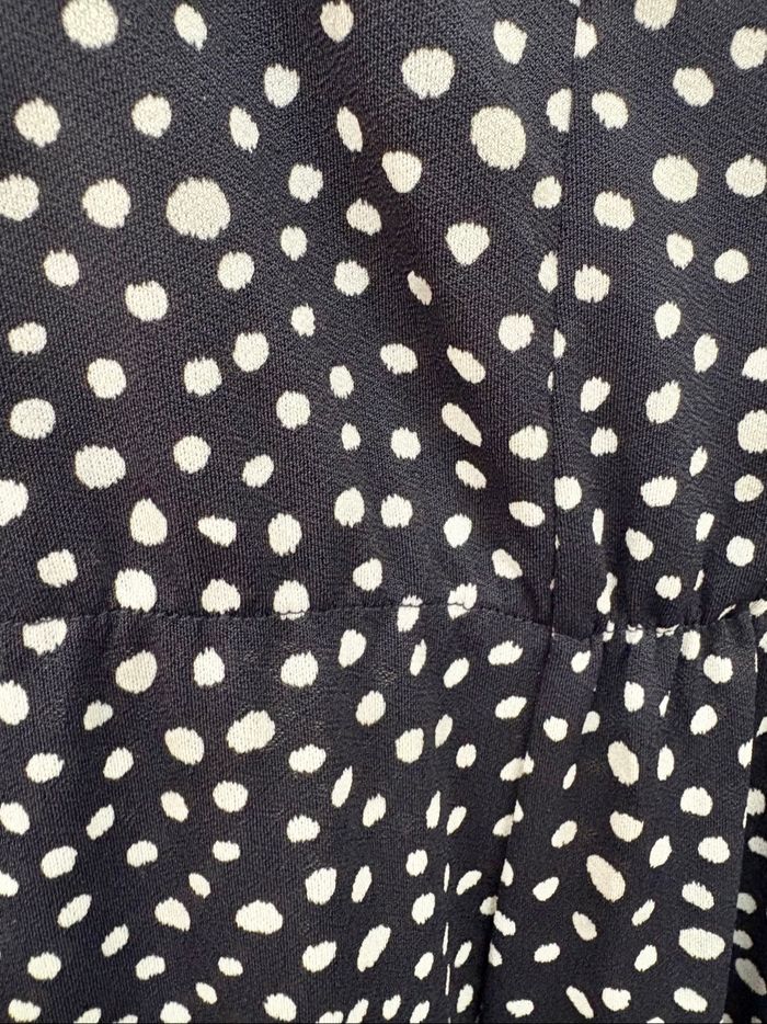 Combinaison longue à bretelles légère bleue à pois blanc - Taille L - photo numéro 4