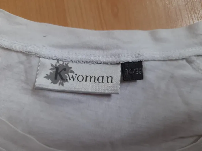 T-shirt Manches Courtes Blanc K.Woman Kiabi - Taille 34/36 - Coton - photo numéro 3