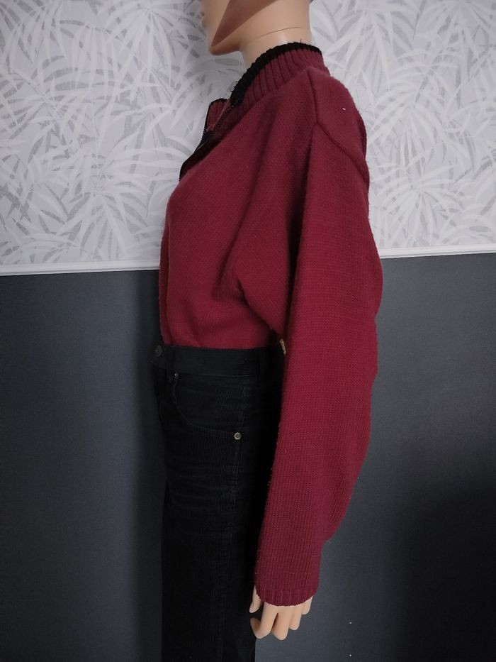Pull col zippée vintage bordeaux/ prune T42/44 N*482 - photo numéro 6