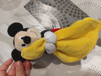 Peluche mickey avec sa couverture
