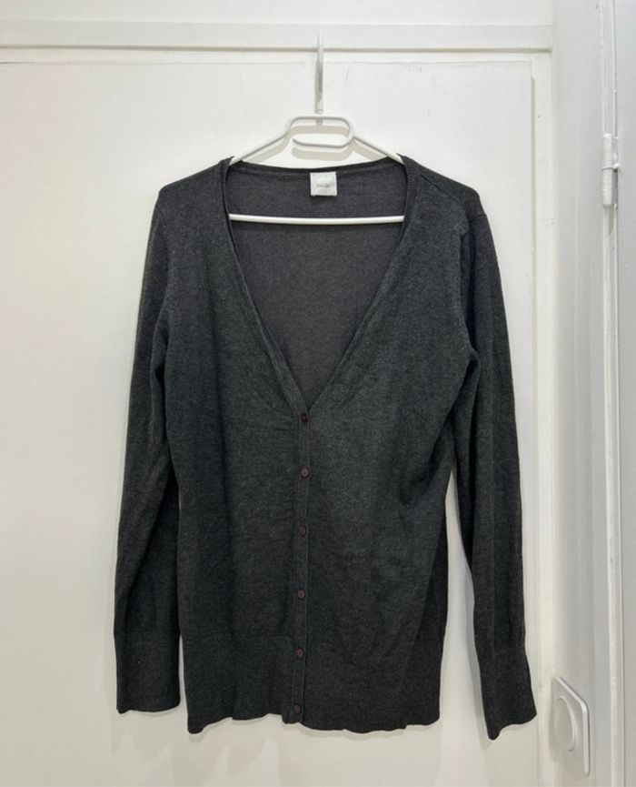 Gilet Camaïeu gris foncé taille L