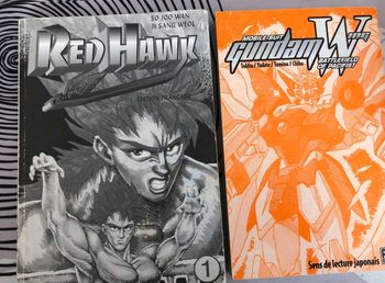 Lot  2  mangas  Red  Hawk  1  & Gundam  Wing  Batllefield  of Pacifist