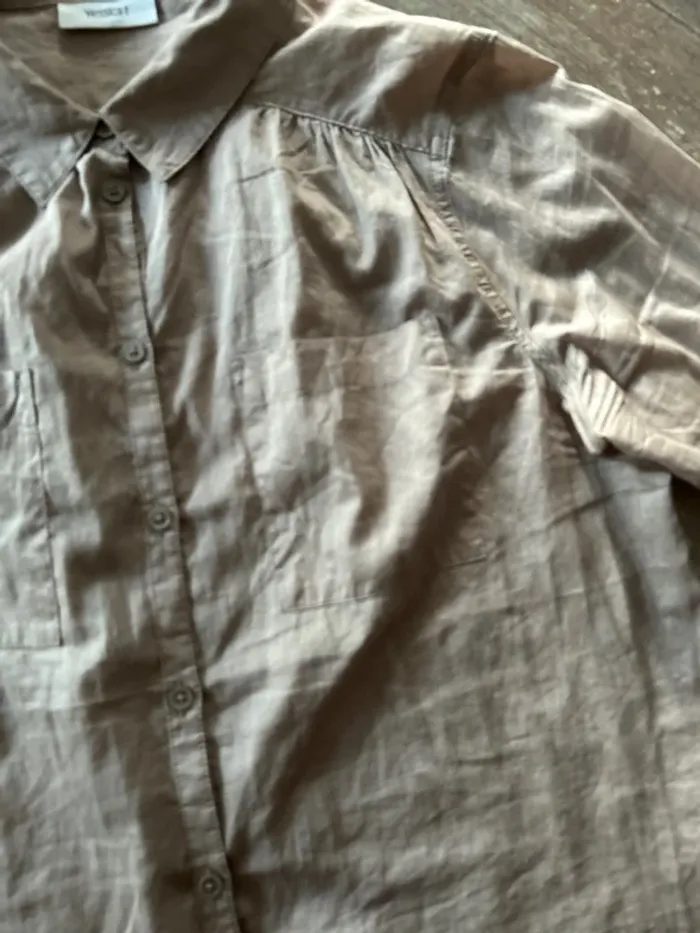 Chemise manches 3/4 taupe - photo numéro 6