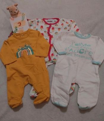 Lot 3 pyjama 3 mois