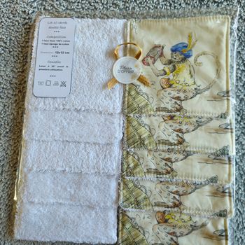 Lot 10 lingettes lavables 12x12 cm 